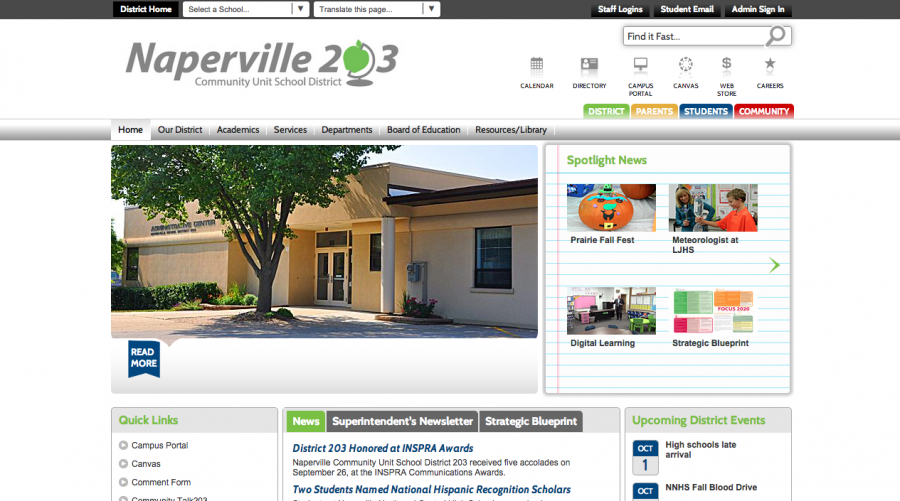 District 203 adopts new website design