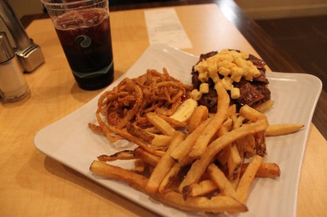 The Kraftsman Burger and fries includes mac & cheese.