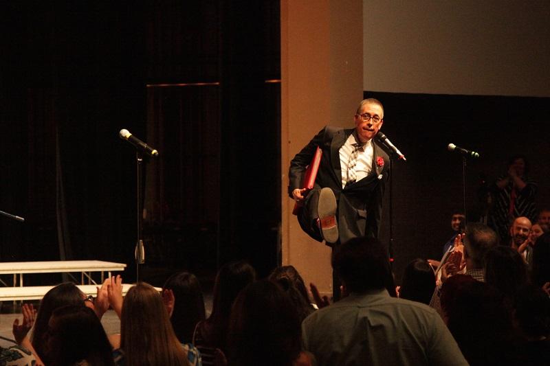 Students, alumni, surprise Choir Director Curt Parry at final choir concert