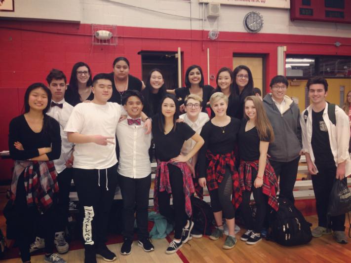 Faith Alindog (front row, fourth from left) with her fellow Urban Arts Club (UAC) members after their performance in this year's Winter Assembly.