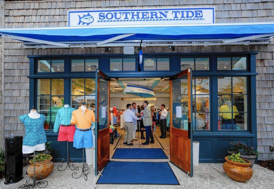 SHOPPING SOUTHERN: Shoppers browse Southern Tide’s clothes, located near Hotel Indigo.