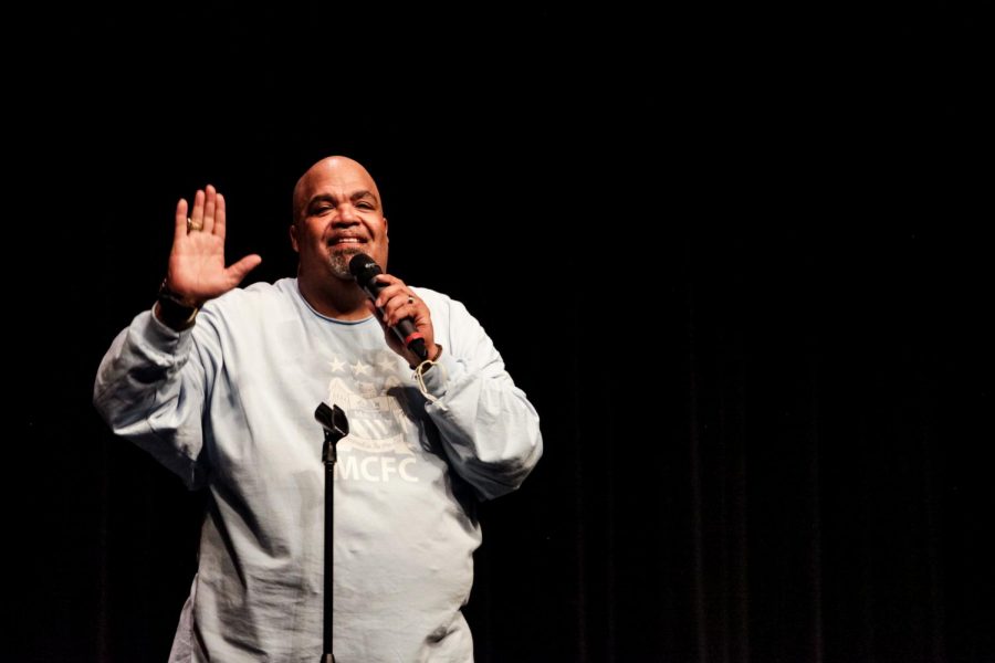 Comedic motivational speaker Reggie Dabbs effectively connects to Central students, spreads message of self-acceptance