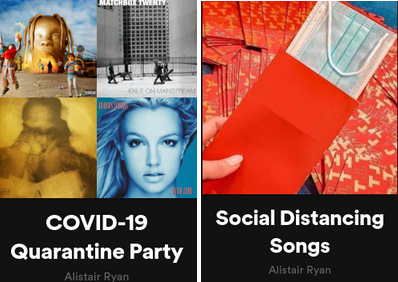 The original cover and title of the playlist can be seen to the right while the new cover is on the left.