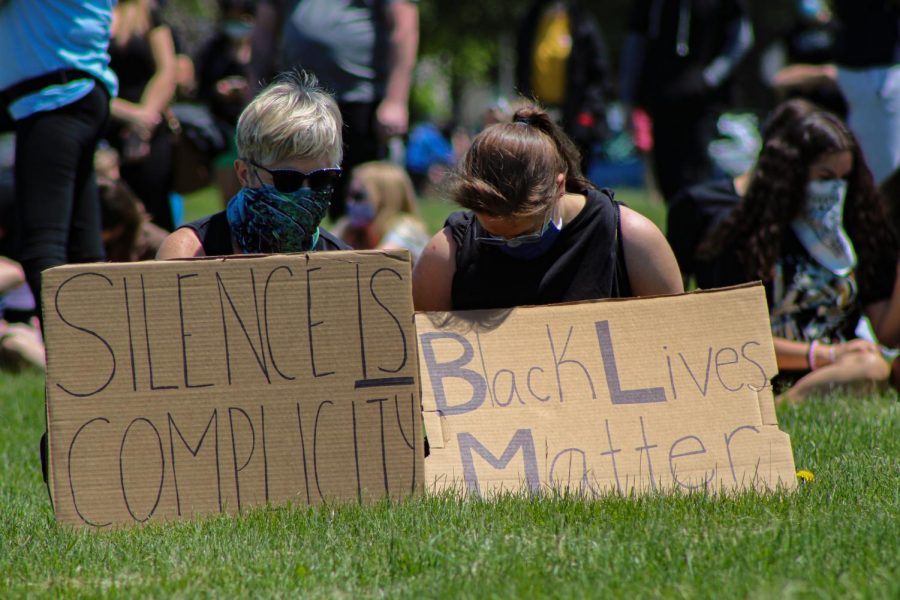 Protesters attending a peaceful rally at Cantore Park in Naperville on May 31. 