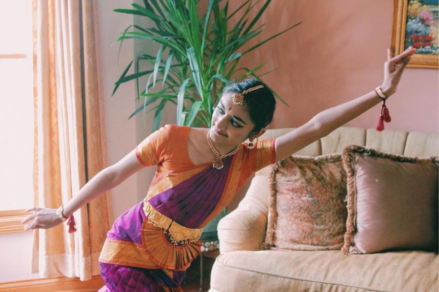 Anusha Kumar practices Bharatanatyam, a syle of South Indian dance in her basement each day. 