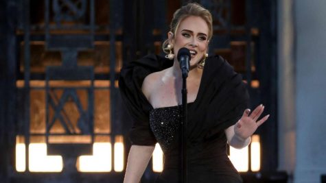 Adele performing at her One Night Only event at the Griffith Observatory in Los Angeles in November.