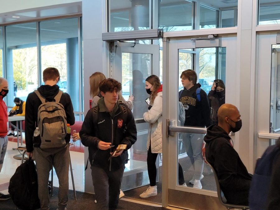 Students entered Naperville Central on Feb. 15 with the ability to decide whether or not to wear a mask. Just one week ago, school administrators prevented students from entering the building unmasked in an attempt to enforce the existing District 203 policies on masking. On Sunday, that policy was revised to state that mask wearing is "strongly encouraged, but not required" beginning Feb. 15.