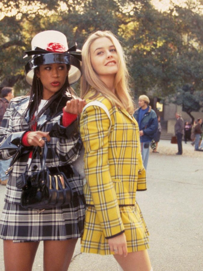 Brittany Murphy and Alicia Silverstone wear their iconic monochrome outfits in the 1995 film, Clueless.