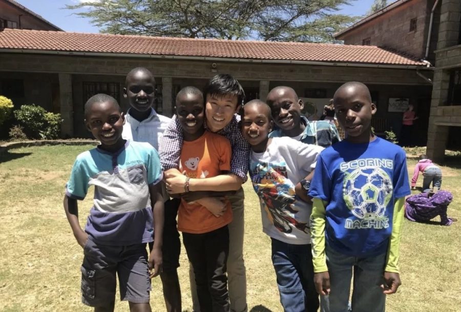 Jason Zhao, a student at Stanford University, volunteers at Naomi's Village in summer 2018. 