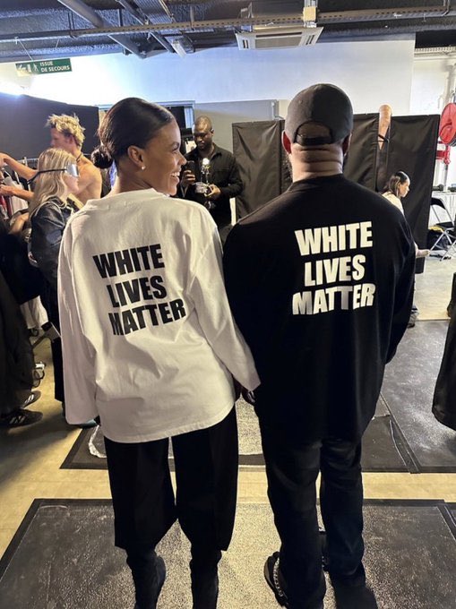 Ye wore a White Lives Matter shirt at the Paris Fashion show on Oct 3. PHOTO CREDIT: MARC LAMONT HILL