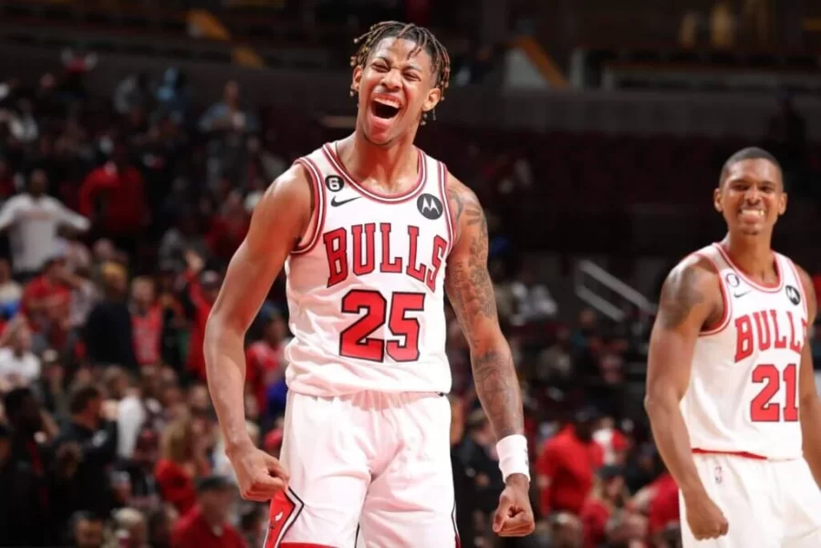 Dalen Terry celebrates after a basket during the Bulls’ preseason loss against the New Orleans Pelicans.
