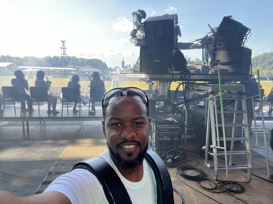 Central band teacher Brandon Estes has performed at Lollapalooza, played Madison Square Garden, and is part of the Chicago Bears’ drumline.