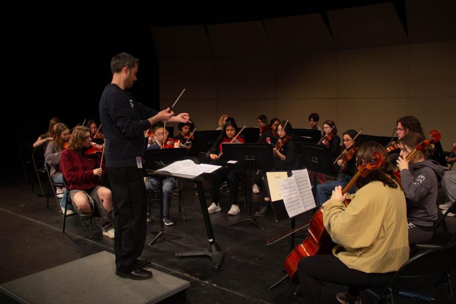 Central%E2%80%99s+Symphonic+Orchestra+rehearses+for+a+March+16+concert.+Members+of+the+orchestra%2C+along+with+other+students+from+Central+and+Naperville+North%2C+will+play+at+Disney+World+on+March+25.+