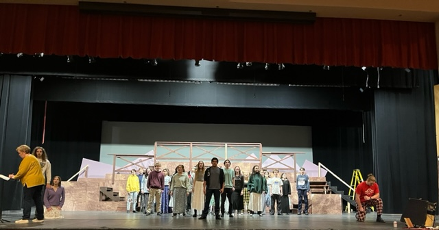 The cast of Theatre Central's “Les Misérables" rehearses for their performances in May.