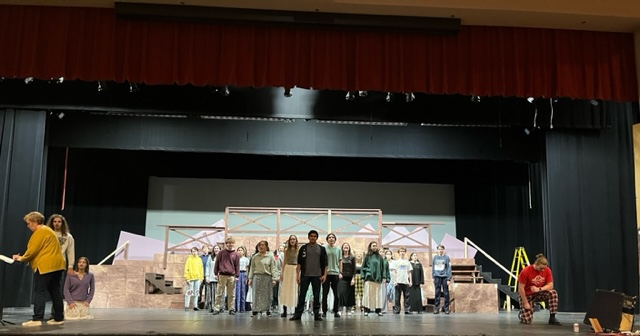 The cast of Theatre Centrals “Les Misérables rehearses for their performances in May.