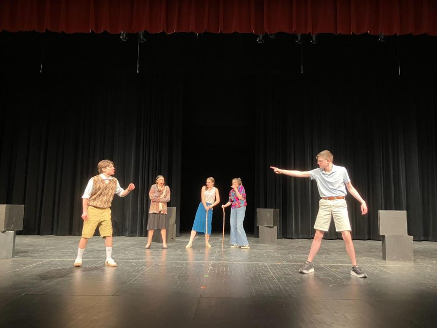 Theatre Central actors rehearse for their One Act performances.