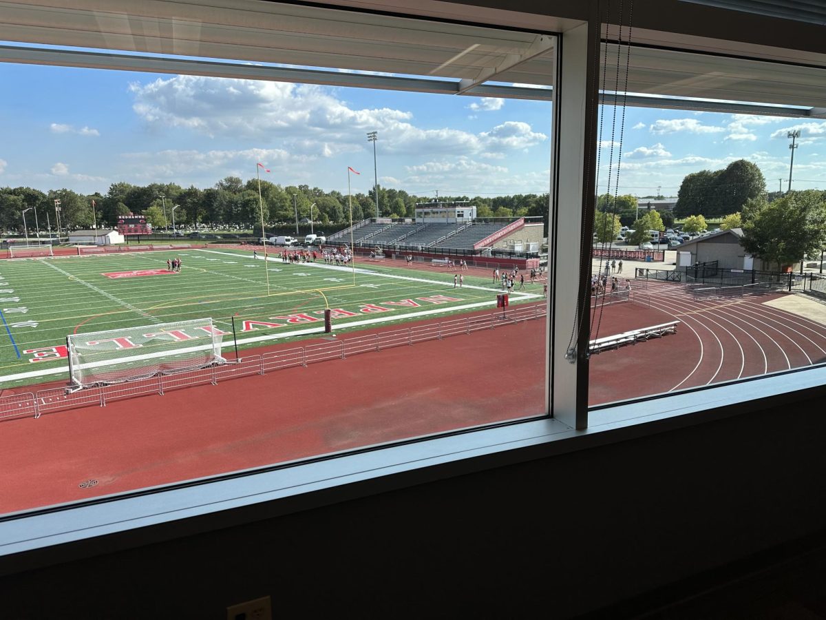 The view of Centrals football stadium from Room 222, one of five rooms at an Aug. 26 SAT Exam that were affected by noise coming from the stadium.