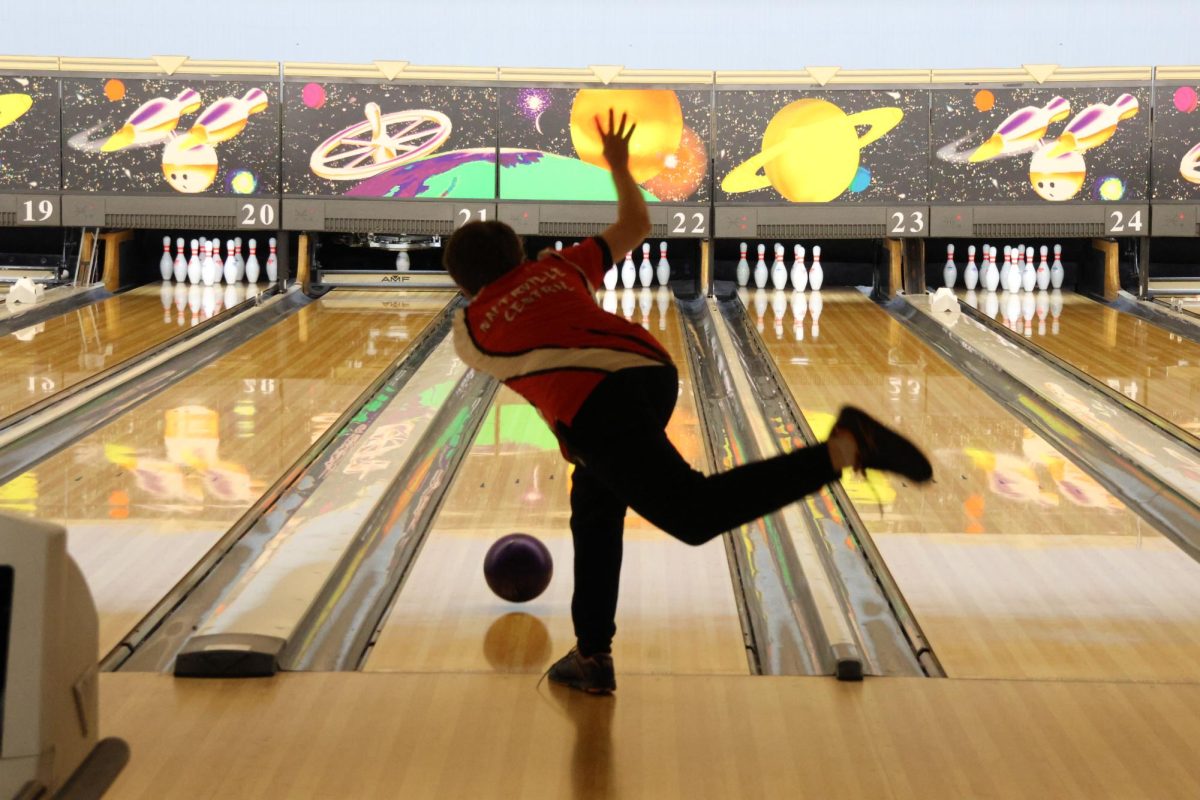 A member of Centrals boys bowling team practices on Nov. 10 at Lisle Lanes. The team placed seventh at the IHSA state championships last season in their first appearance at state. 