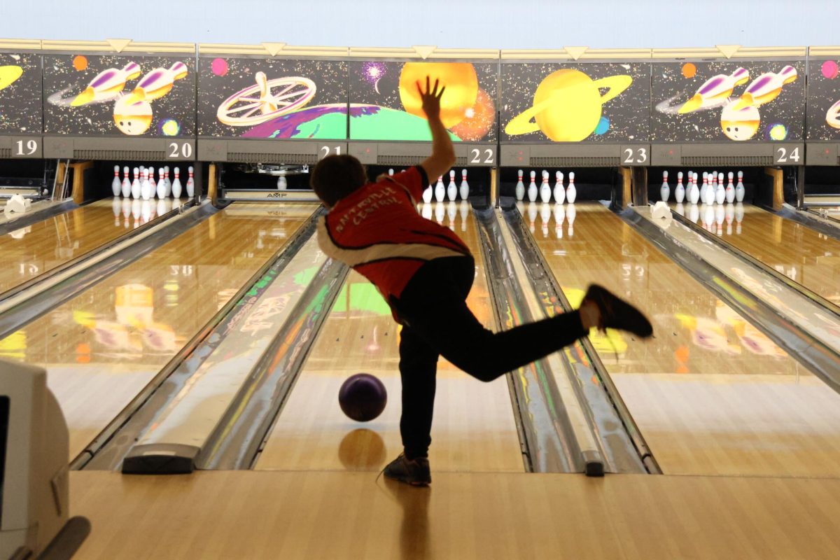 A member of Central's boys bowling team practices on Nov. 10 at Lisle Lanes. The team placed seventh at the IHSA state championships last season in their first appearance at state. 