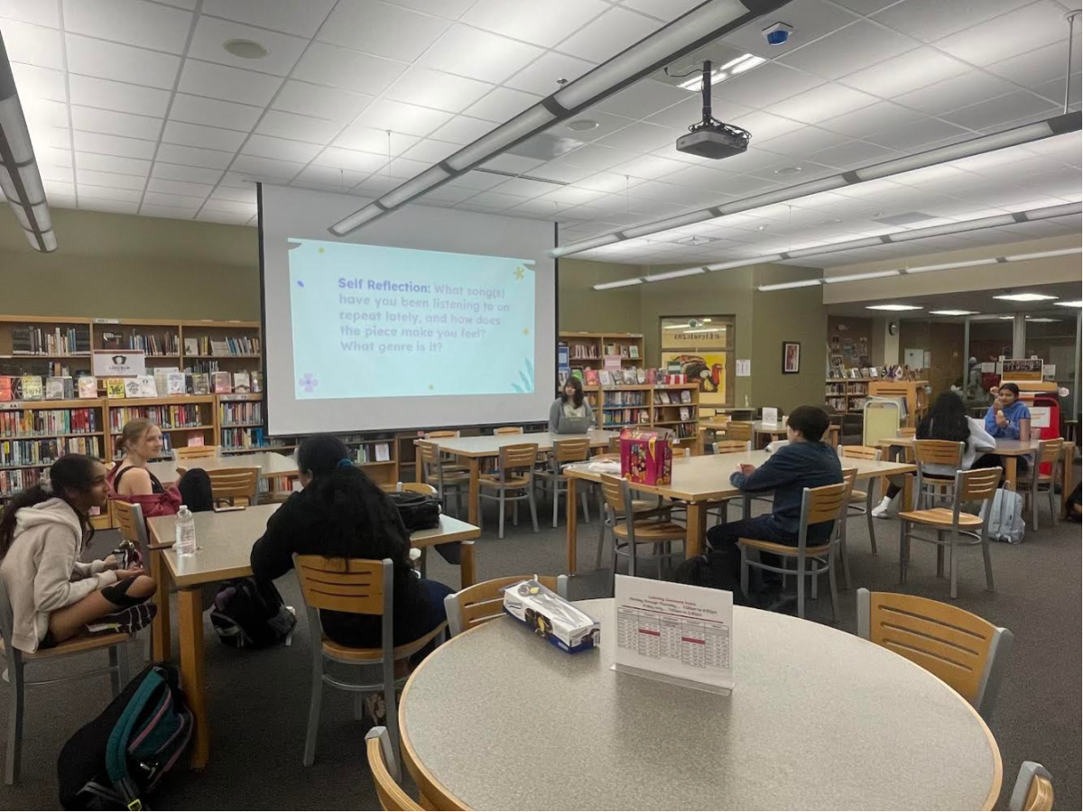 Central's Psychology Club gathers in the Learning Commons for an after school meeting. (Photo courtesy of Meghan Pratt.)