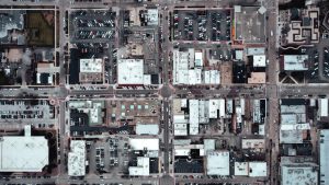 Photographed above is the intersection between Jefferson Avenue and Main Street where Shen proposes Jefferson should be closed to cars.