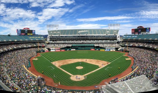 The Oakland Coliseum, the current home of the Oakland Athletics. The As will be moving to Sacramento for the next three years, before permanently relocating to Las Vegas in 2028 or 2029.