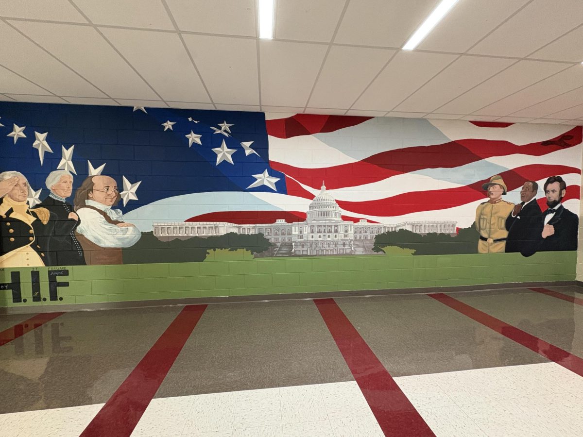 Hue It Forward, a subclub at Naperville Central, painted a new mural to honor the United States' history and promote community involvement.