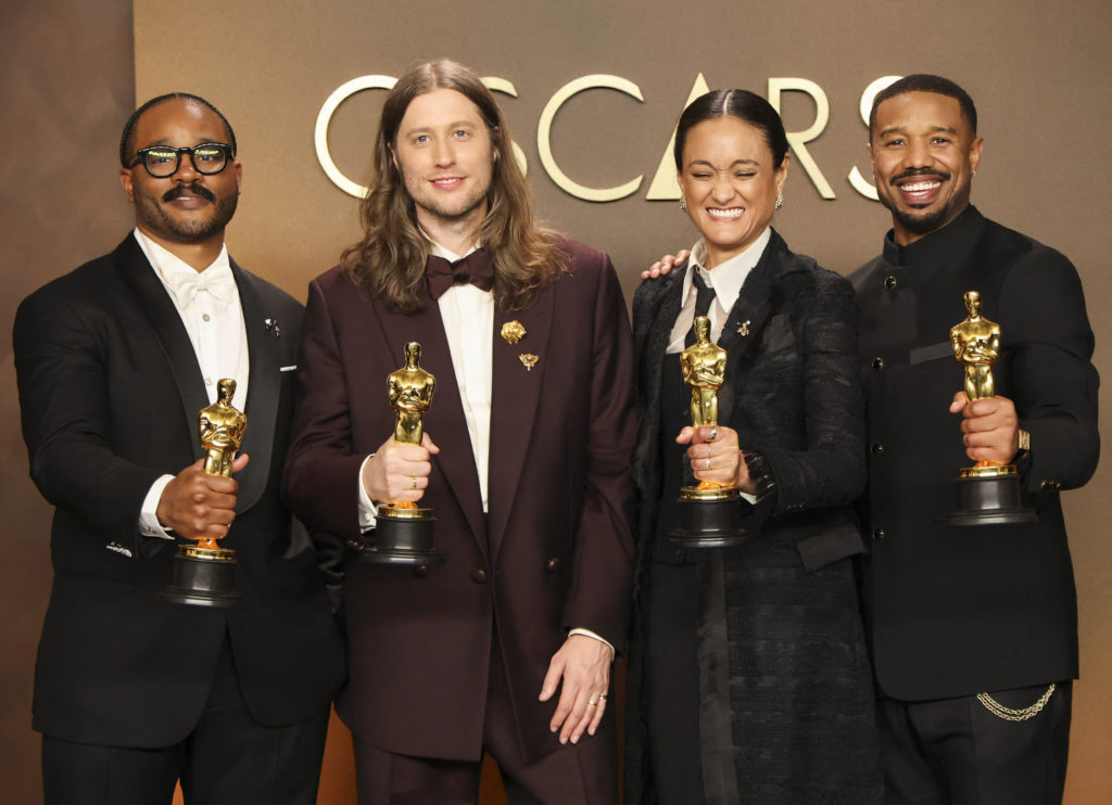 The 98th Annual Academy Awards ceremony occurred on March 15. Pictured above, from left to right, is Ryan Coogler, awarded Best Original Screenplay, Ludwig Goransson, winner of the Best Original Score, Autumn Durald Arkapaw, for Best Cinematography and Michael B. Jordan, winner of the Oscar for Best Actor, for his performance in "Sinners." (Photo Crredit: REUTERS/Mario Anzuoni)