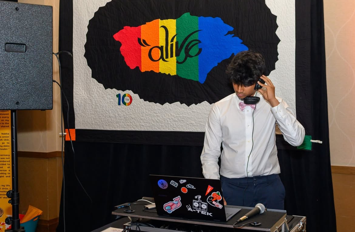 The Alive Center in Naperville hosts a Mardi Gras gala every year for teens to interact and have fun while experiencing new things. Naperville Central sophomore Anish Shah DJed for this event on March 16, 2025. PHOTO CREDIT: ANISH SHAH