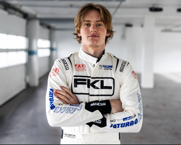 Local karting driver Jackson Wolny poses for a photo. Wolny won a fully funded seat in British Formula 4 for the 2026 season through F.A.T. Karting League’s World Finals Shootout. Photo Credit: FAT Karting League